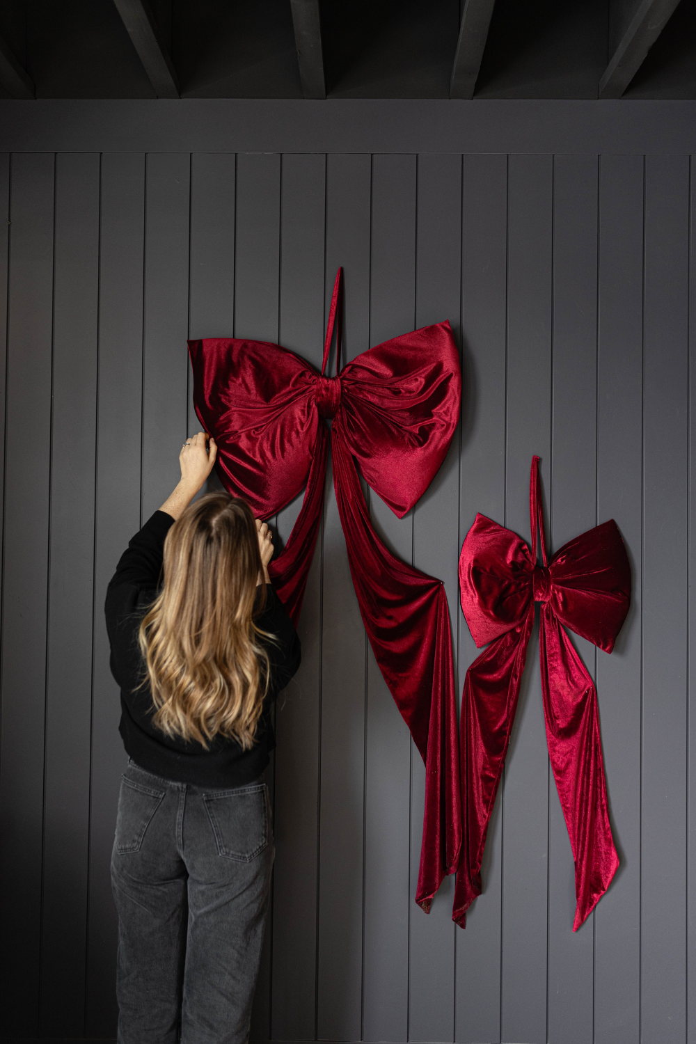 Oversized Red Velvet Bow - Luxe B Co