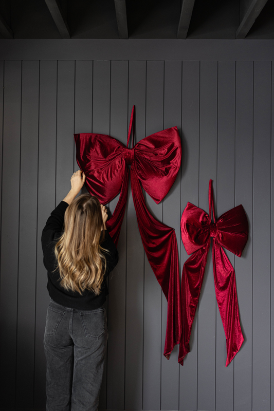 Oversized Red Velvet Bow - Luxe B Co