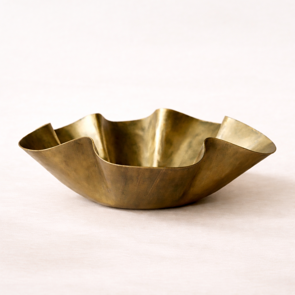 Oversized Aluminum Wavy Bowl By Luxe B Co.