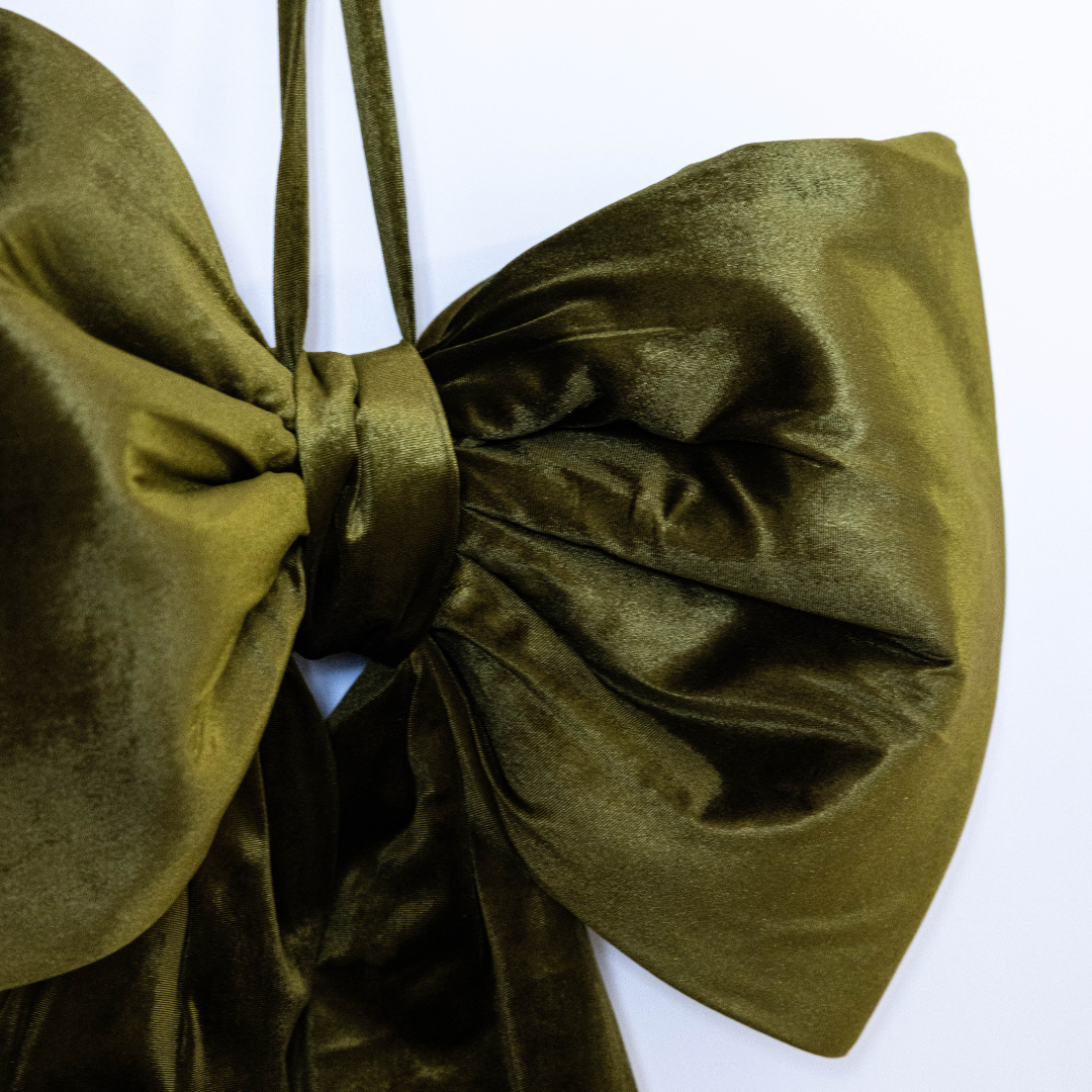 Oversized Chartreuse Velvet Bow | By Luxe B Co.