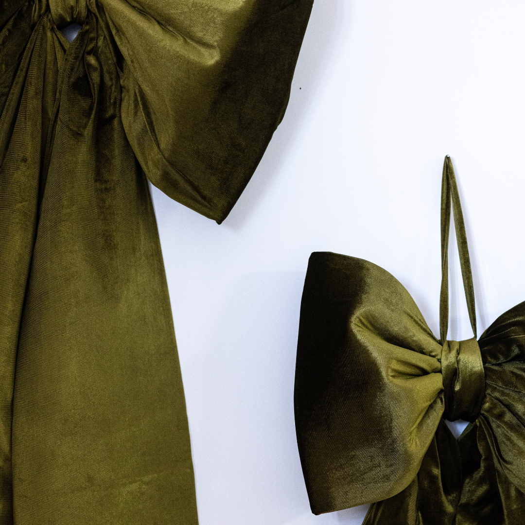 Oversized Chartreuse Velvet Bow | By Luxe B Co.