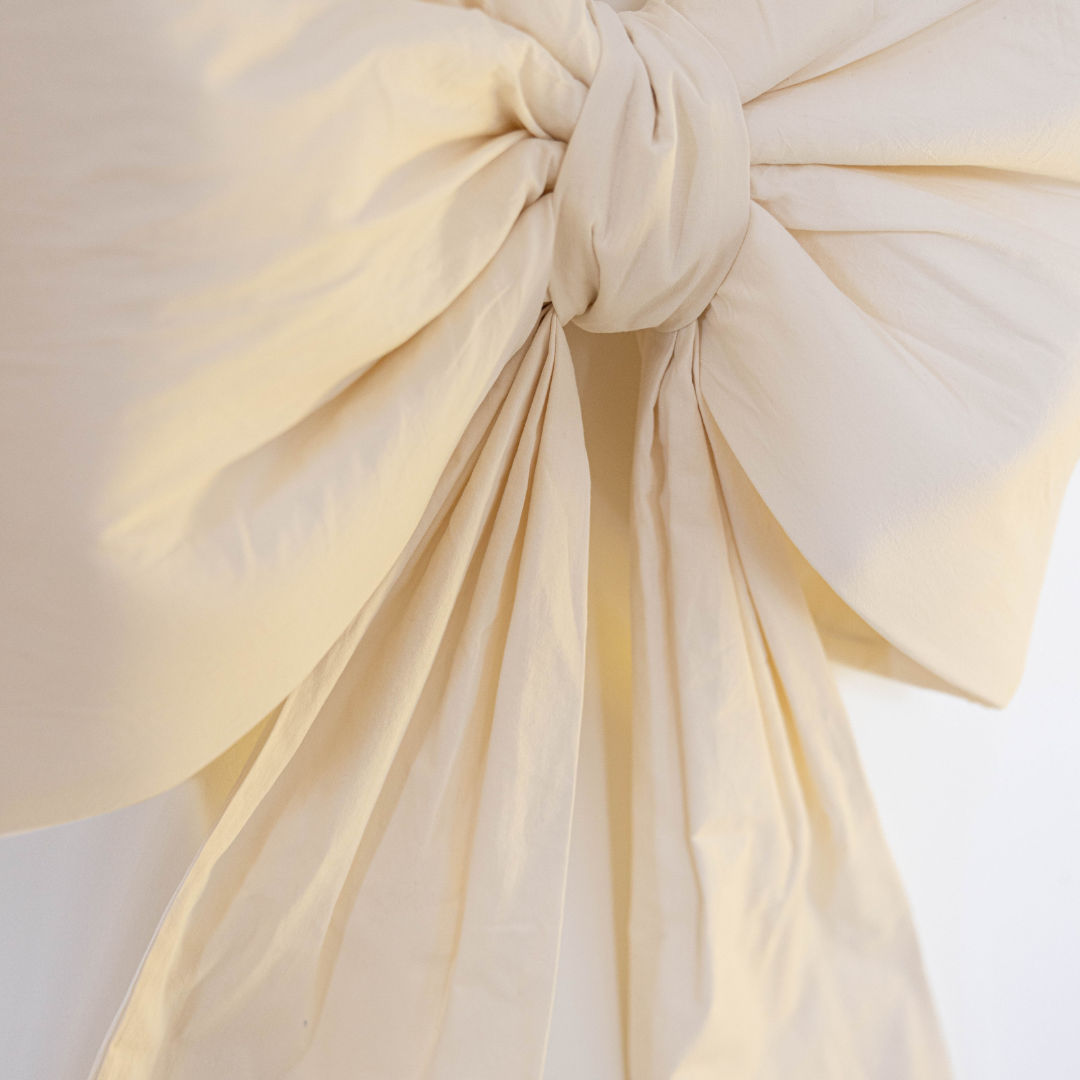Oversized Cream Cotton Bow | By Luxe B Co.