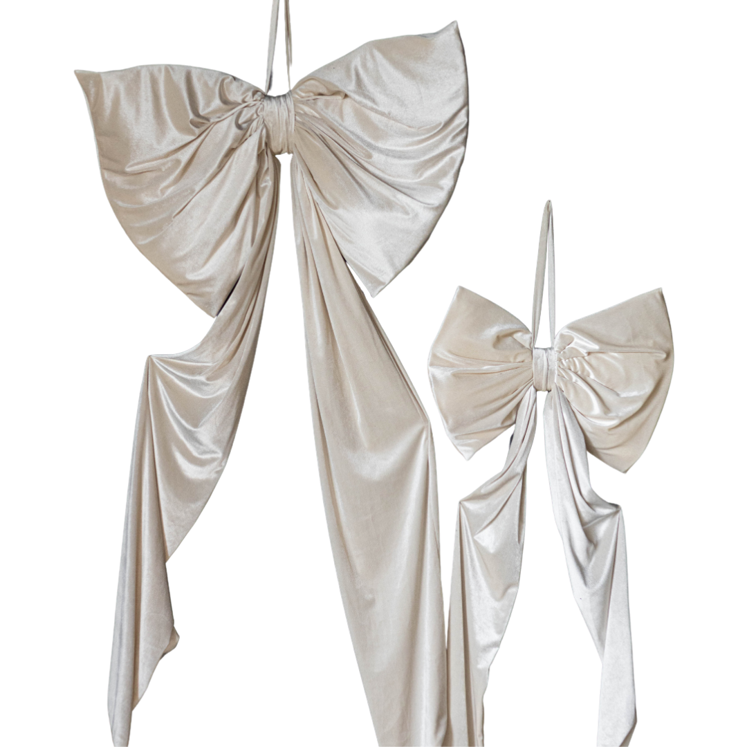 Oversized Cream Velvet Bow | By Luxe B Co.