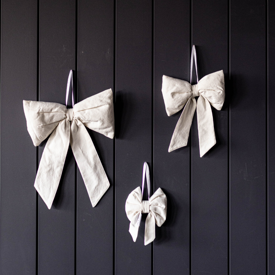 White Canvas Bows - Luxe B Co