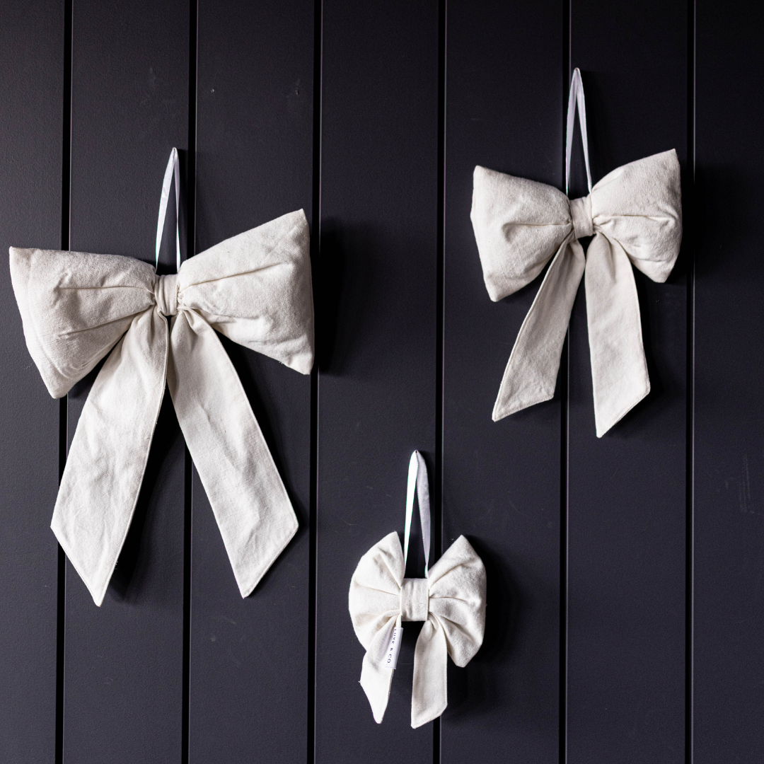 White Canvas Bows - Luxe B Co