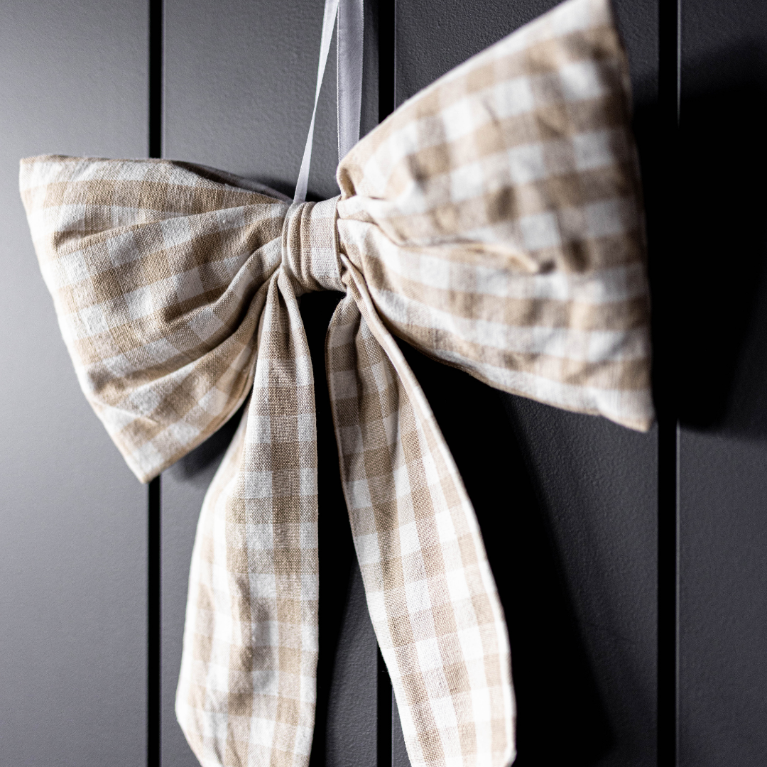 Beige Gingham Bows - Luxe B Co