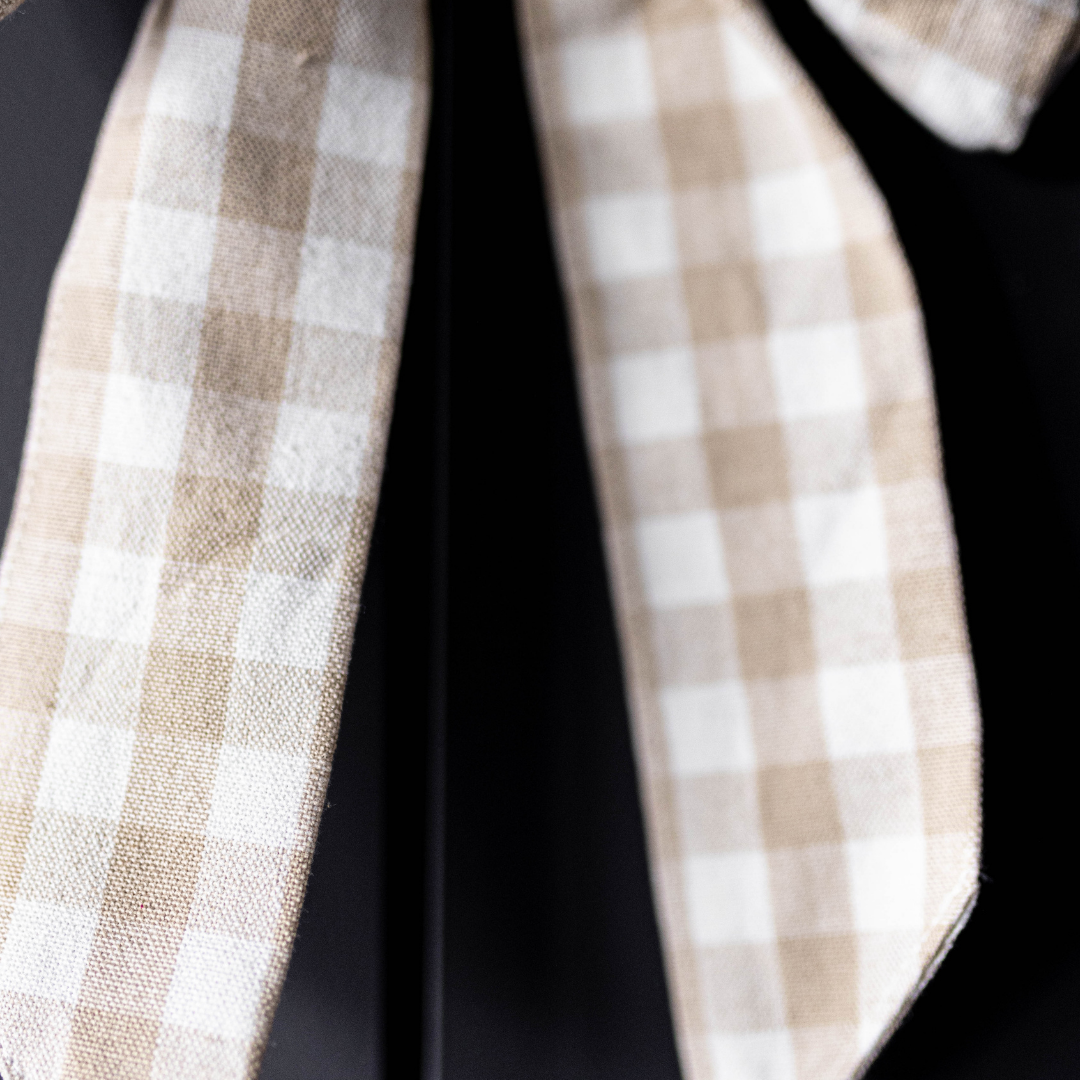 Beige Gingham Bows - Luxe B Co