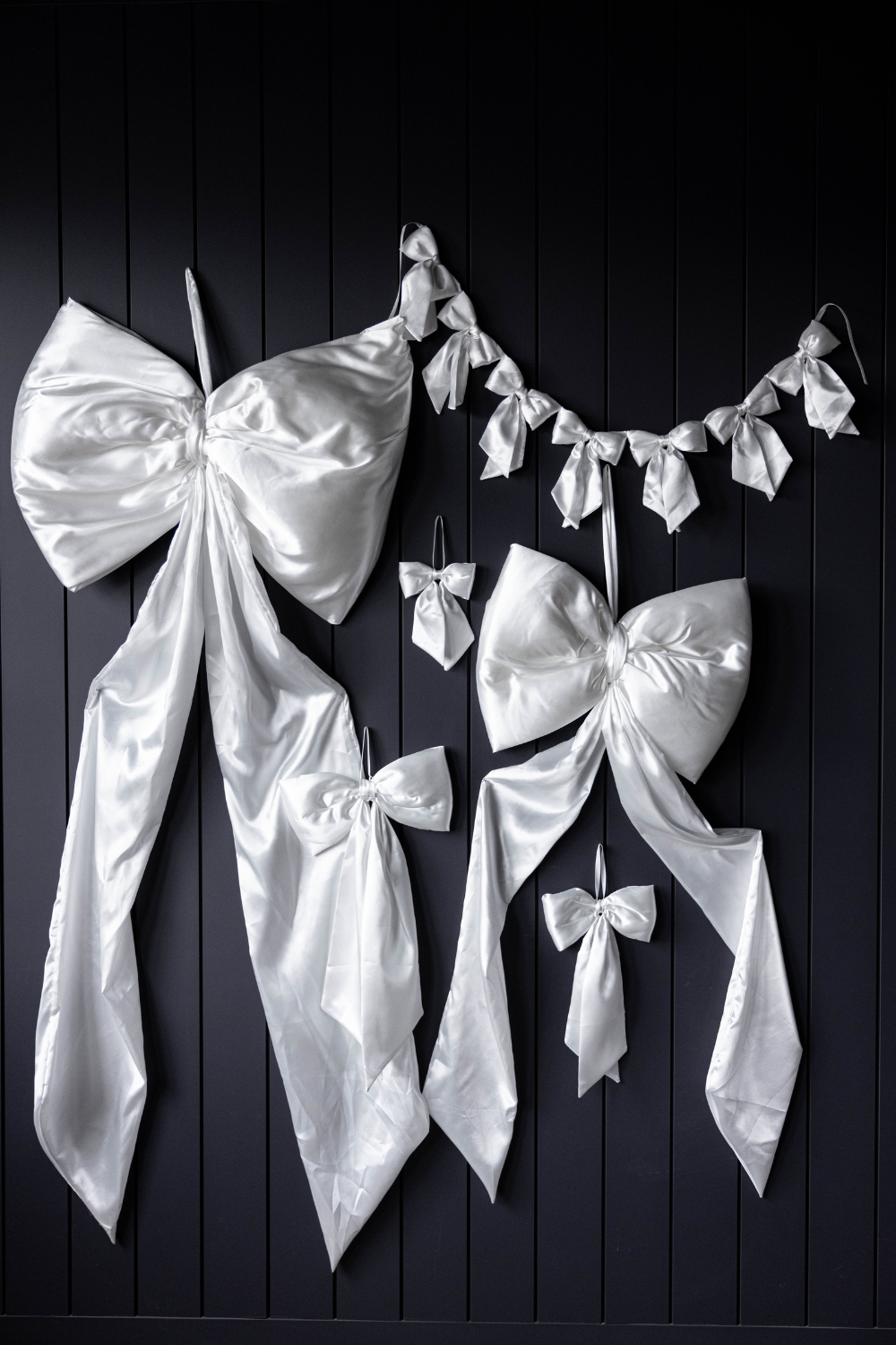 White Satin Bow Garland | By Luxe B Co.