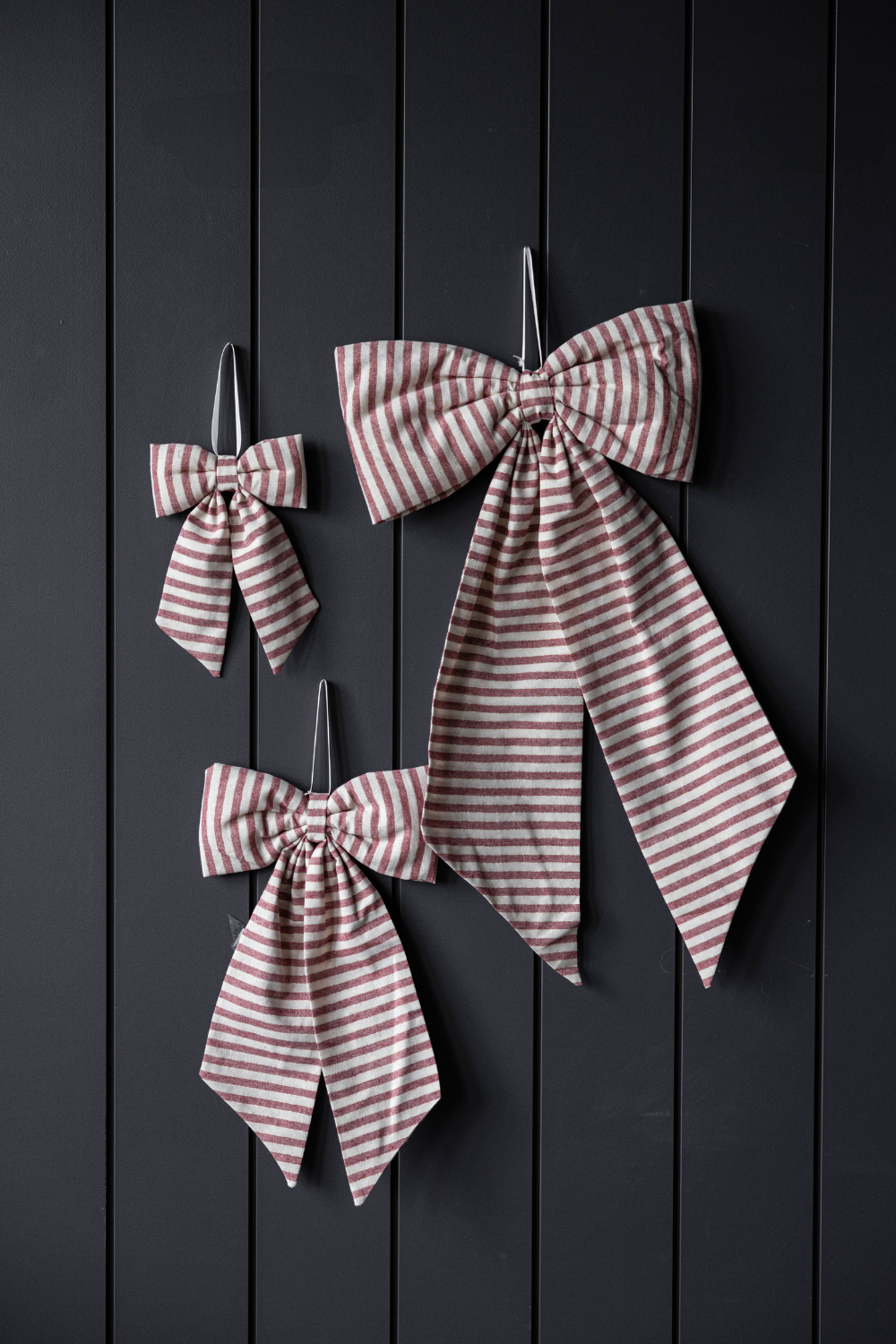 Striped Red Fabric Bows | By Luxe B Co.