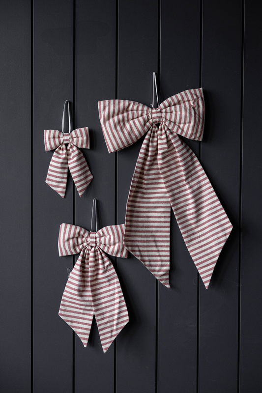 Striped Red Fabric Bows | By Luxe B Co.