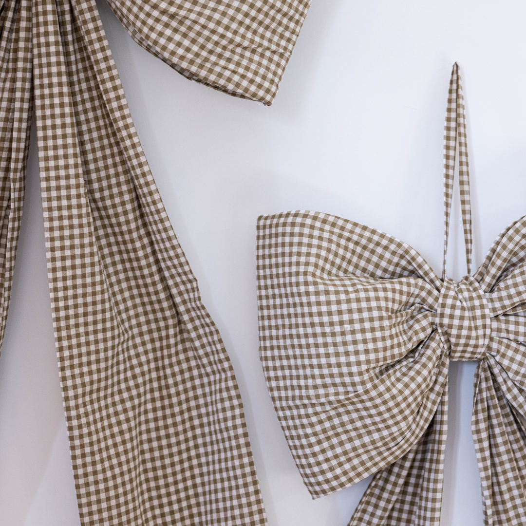 Oversized Gingham Green Fabric Bow | Luxe B Co.