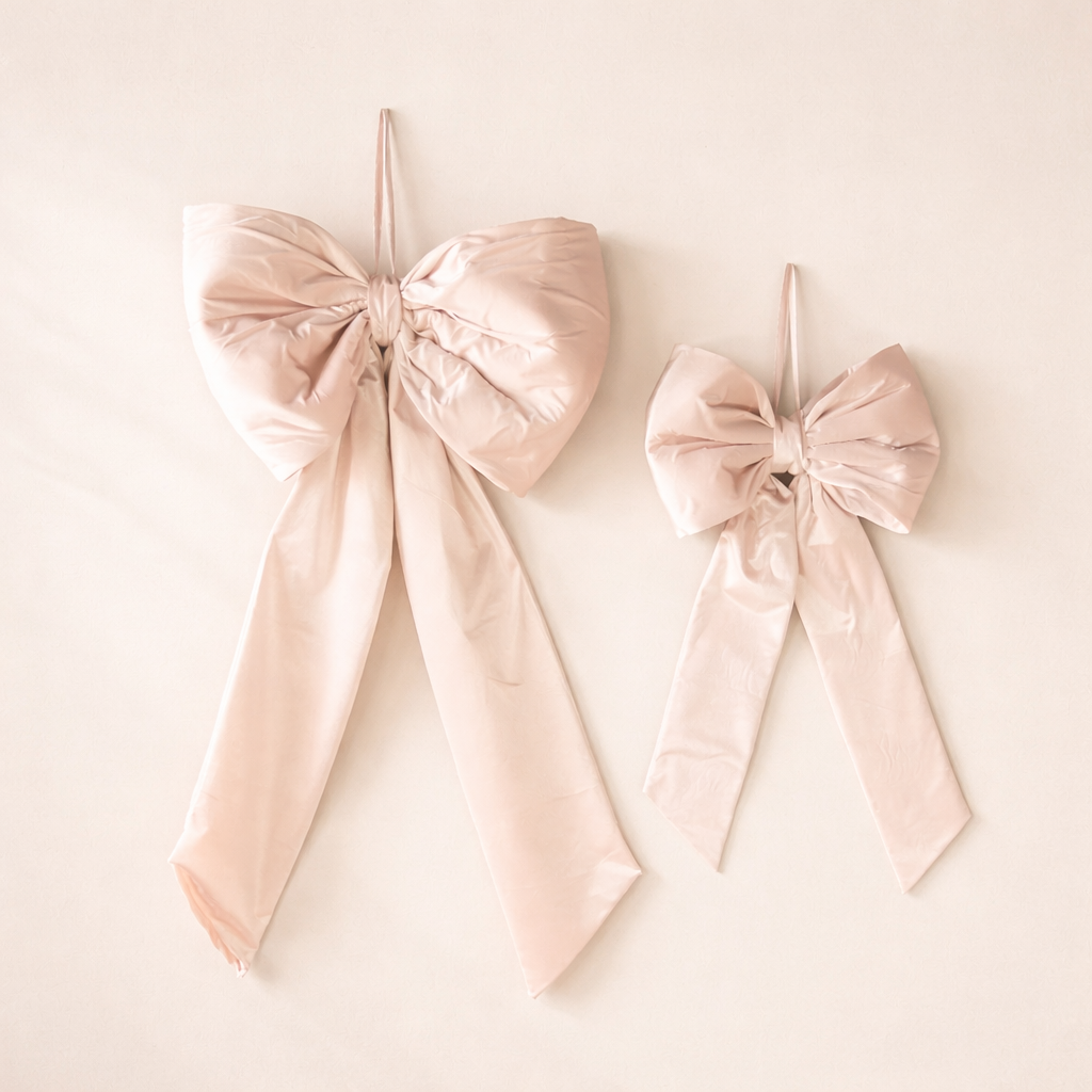 Oversized Light Pink Velvet Bow | By Luxe B Co. 