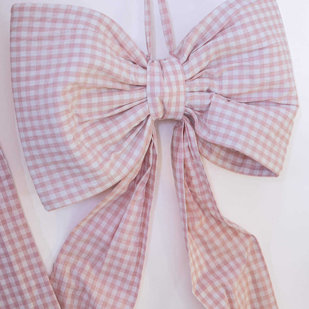 Oversized Pink Gingham Bow | By Luxe B Co.