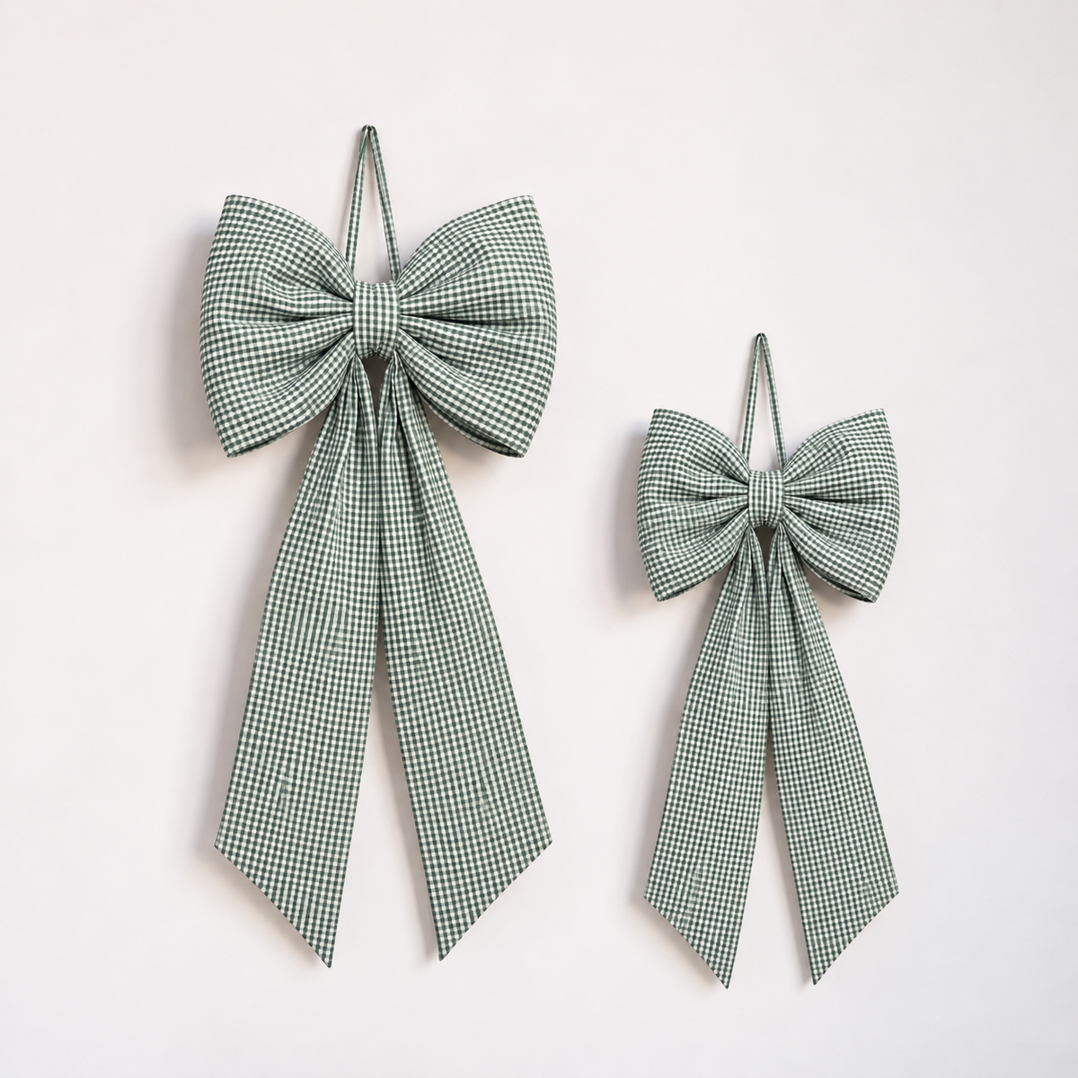 Oversized Small Green Gingham Bow By Luxe B Co. 