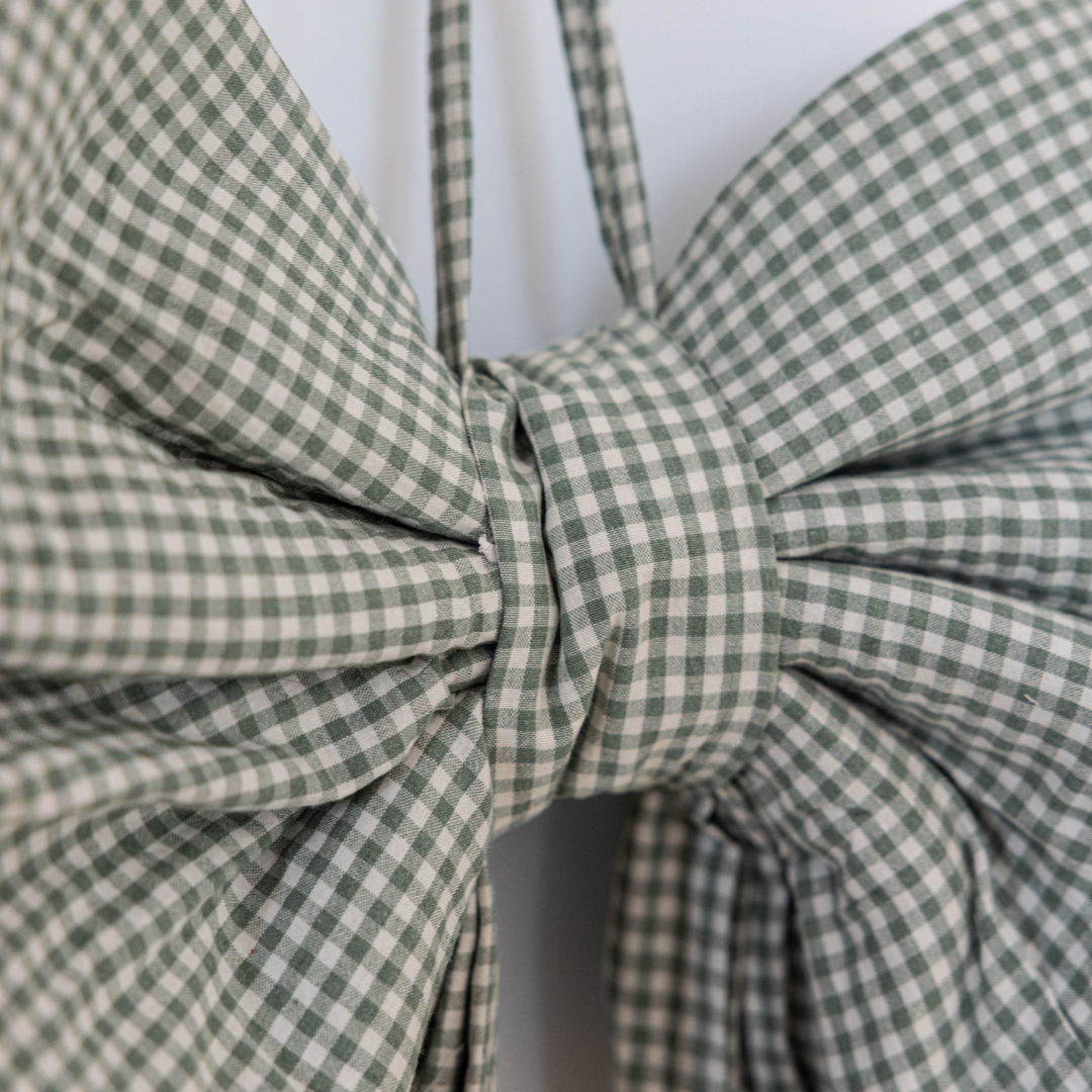 Oversized Small Green Gingham Bow | By Luxe B Co.