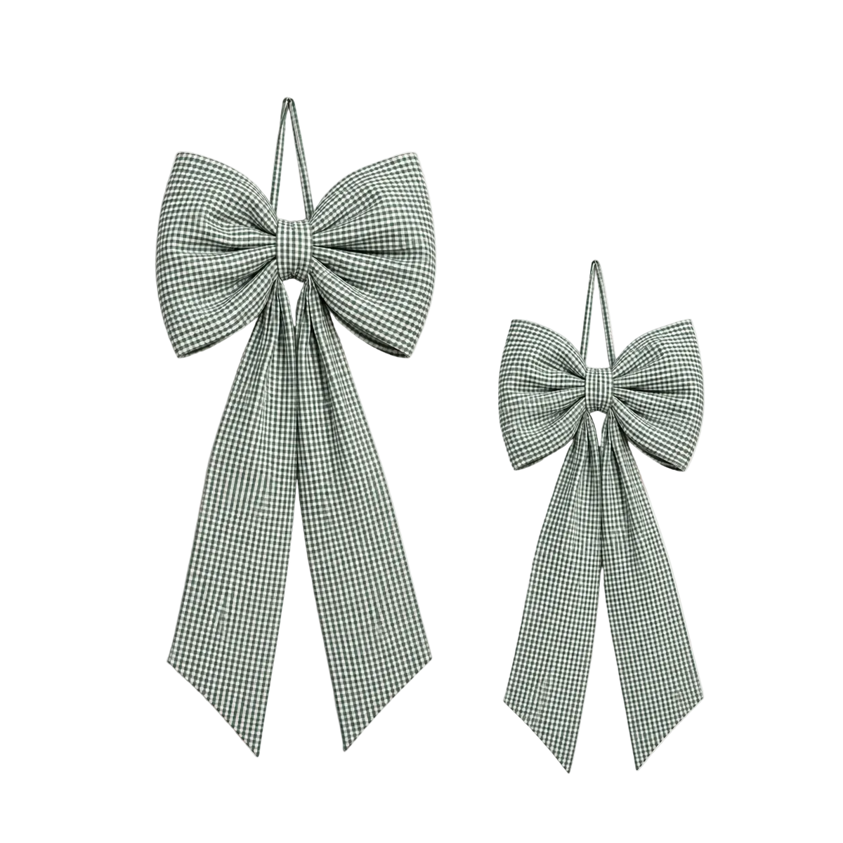 Oversized Small Green Gingham Bow By Luxe B Co. 