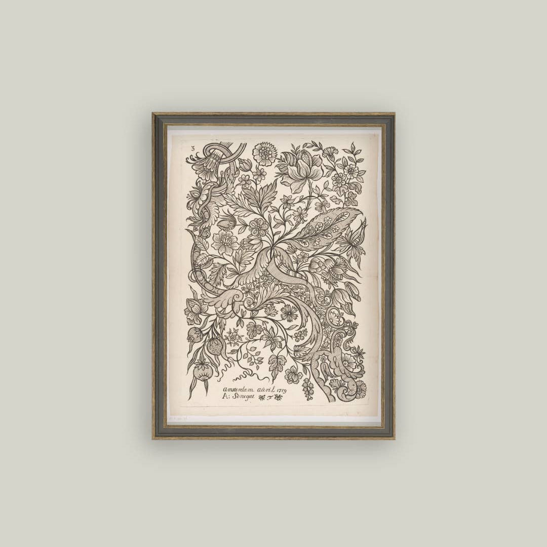 Paisley Sketch Framed Antique Inspired Art | By Luxe B Co. 