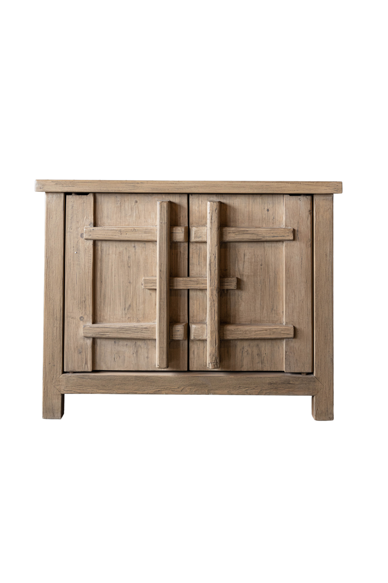 Palm Desert Reclaimed Natural Elm Wood Two-Door Console | By Luxe B Co.