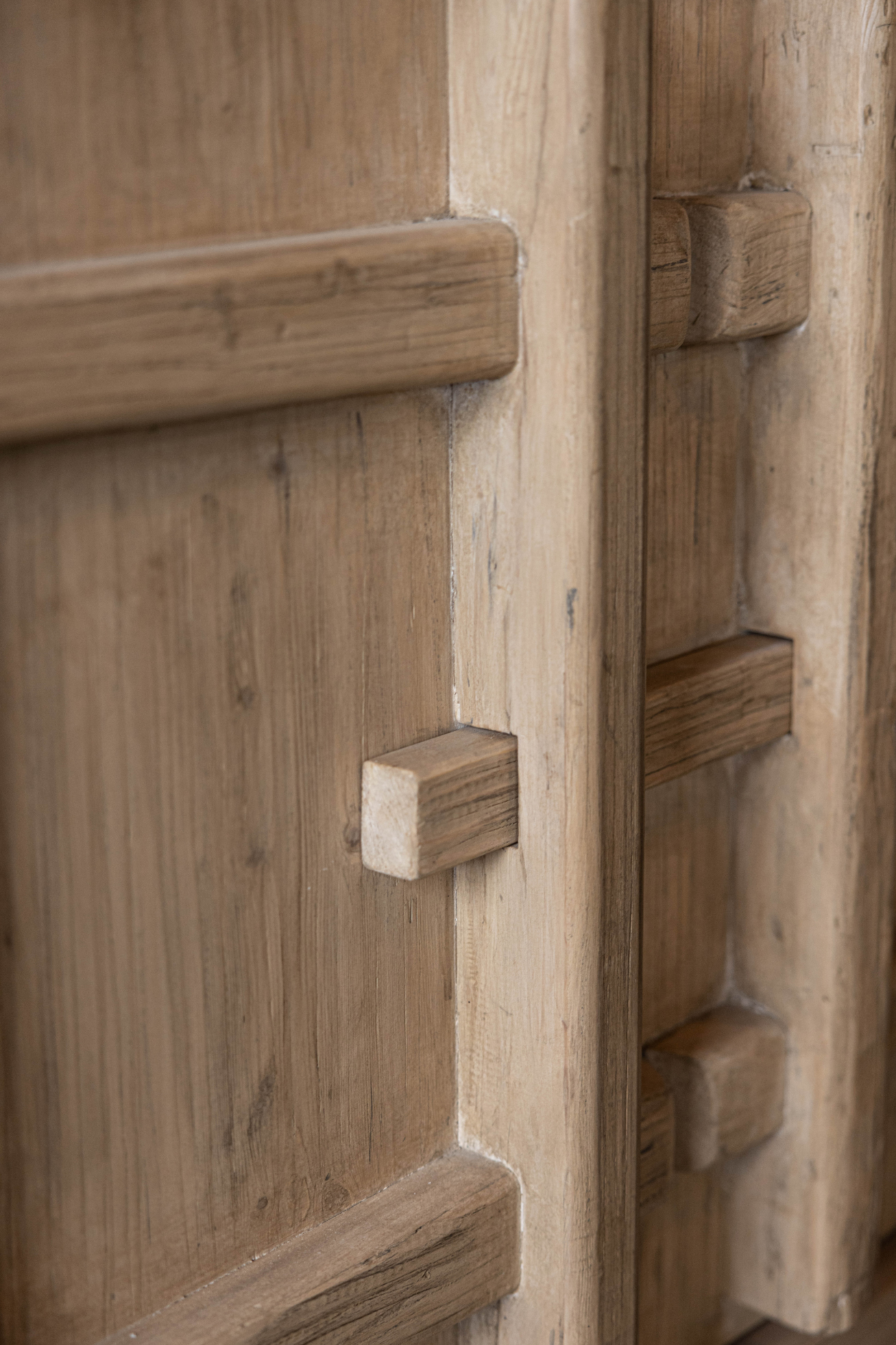 Palm Desert Reclaimed Natural Elm Wood Two-Door Console | By Luxe B Co.