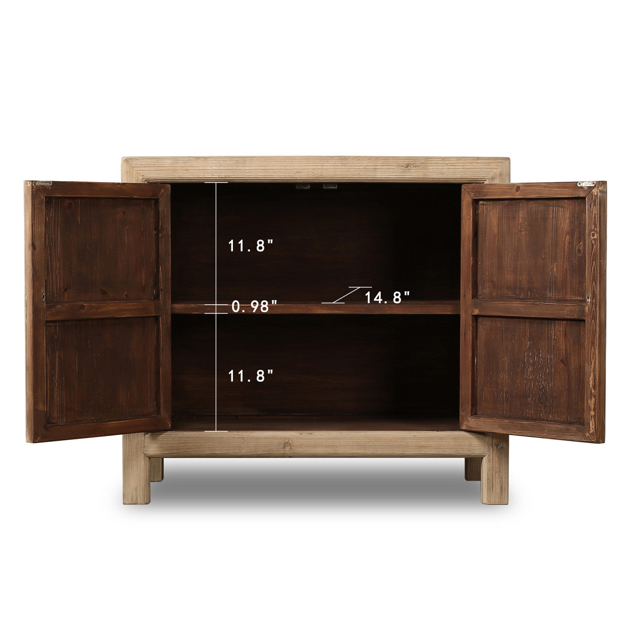 Paso Robles Reclaimed Elm Wood Two Drawer Entertainment Console | By Luxe B Co.
