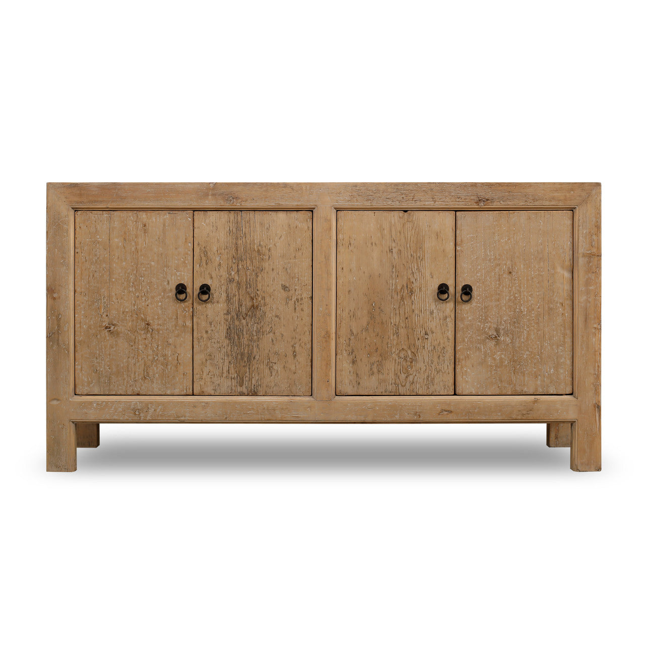 Paso Robles Reclaimed Elm Wood Four Door Entertainment Console | By Luxe B Co.