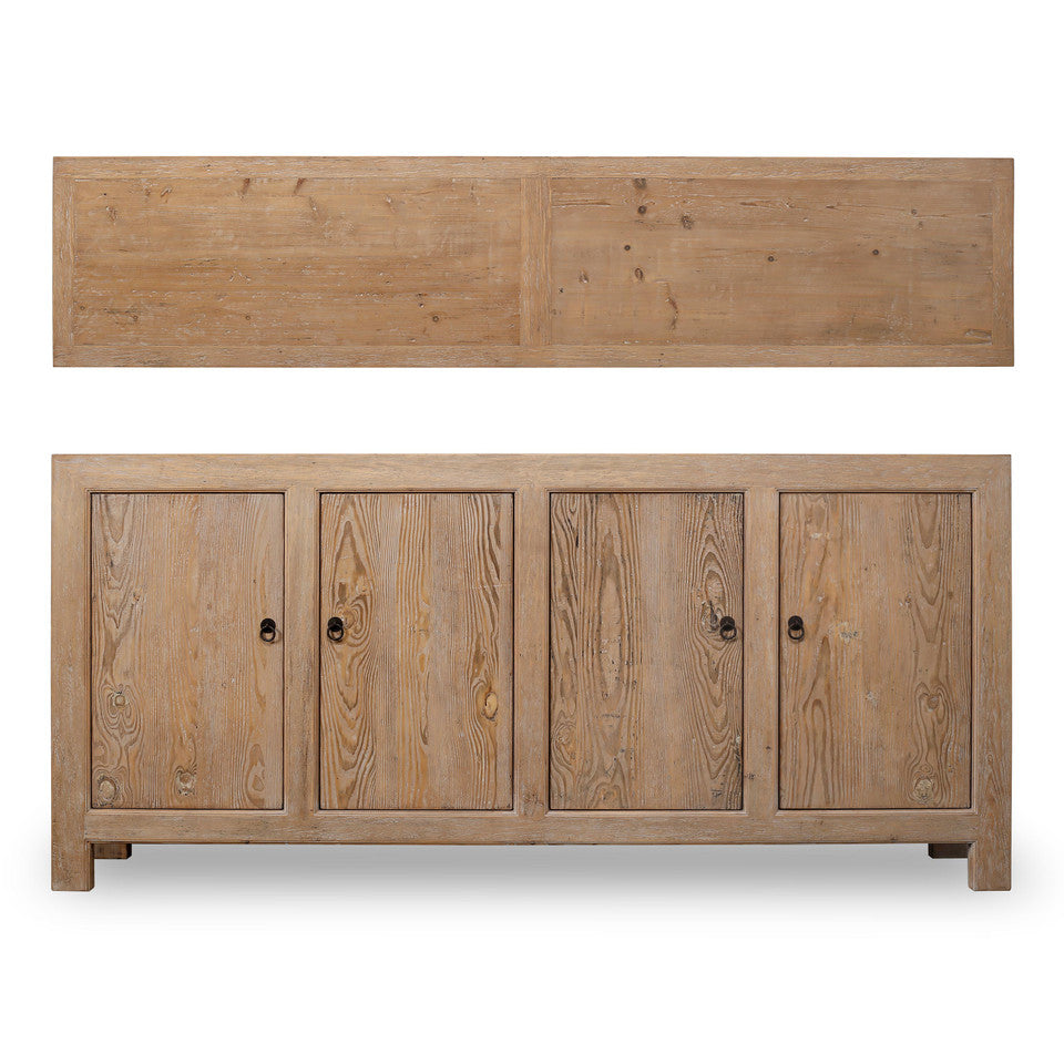 Paso Robles Reclaimed Elm Wood Four Door Tall Entertainment Console | By Luxe B Co.