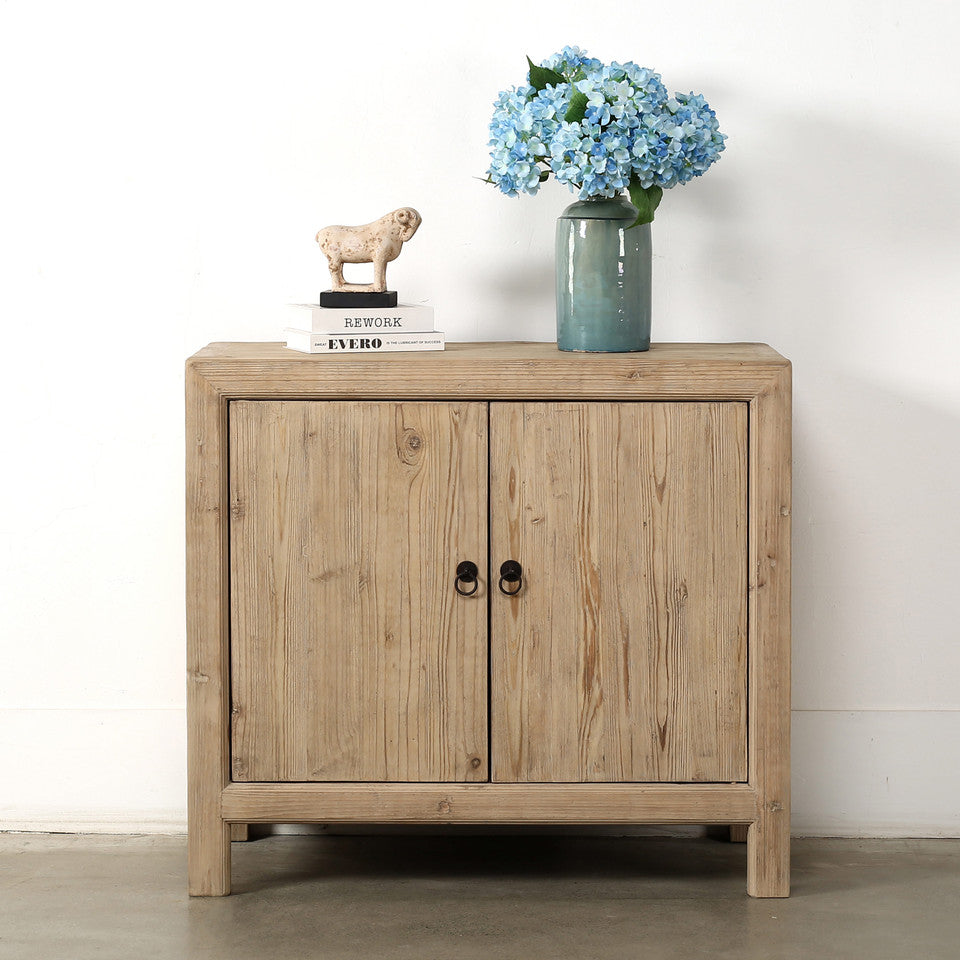 Paso Robles Reclaimed Elm Wood Two Drawer Entertainment Console | By Luxe B Co.