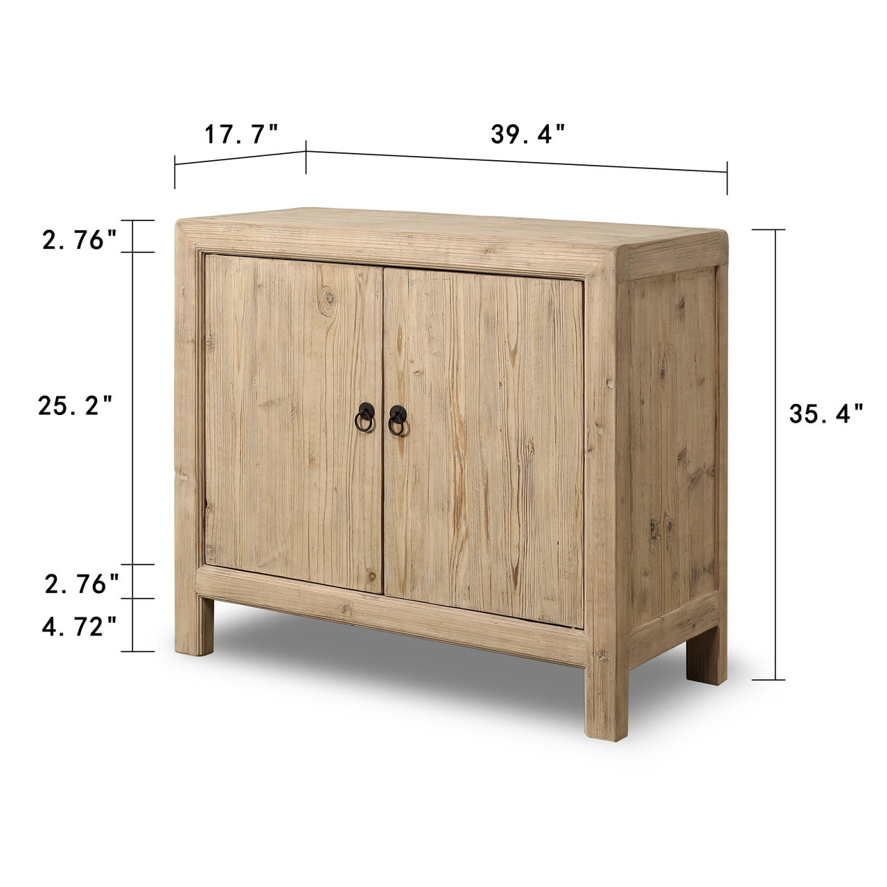 Paso Robles Reclaimed Elm Wood Two Drawer Entertainment Console | By Luxe B Co.