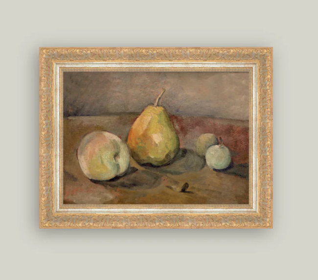 Pears and Apples Framed Antique Inspired Art | By Luxe B Co. 