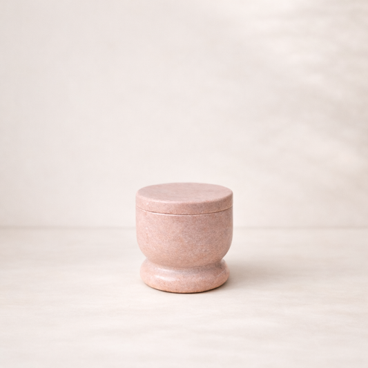 Pink Marble Lidded Salt Cellar By Luxe B Co.