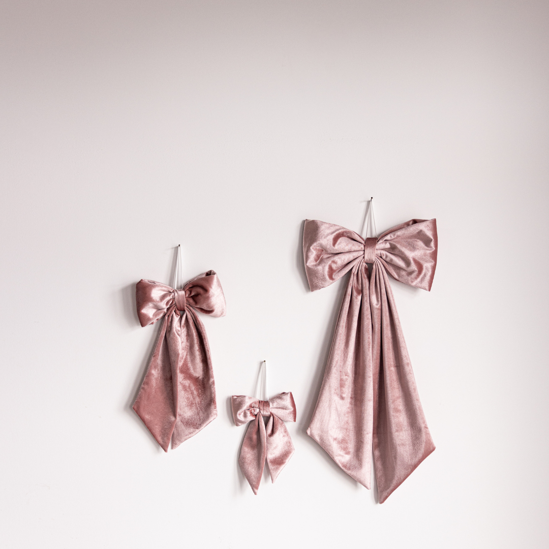 Pink Velvet Fabric Bows By Luxe B Co.