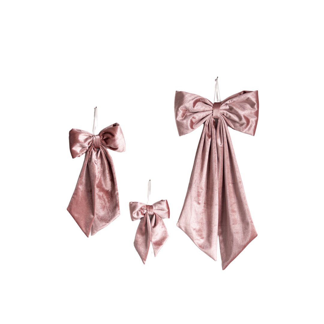 Pink Velvet Fabric Bows By Luxe B Co.