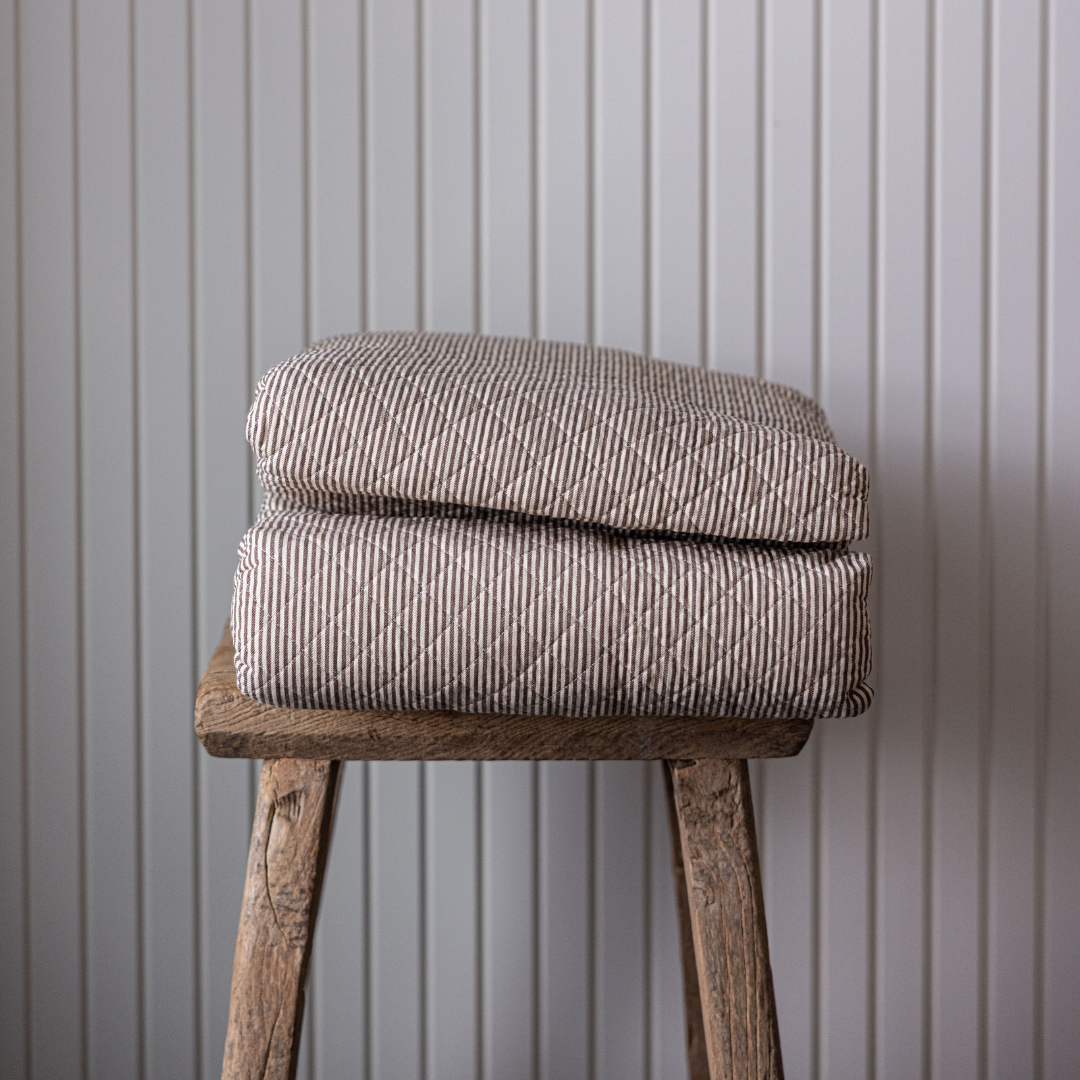 Pinstriped Brown Striped Quilt | By Luxe B Co.