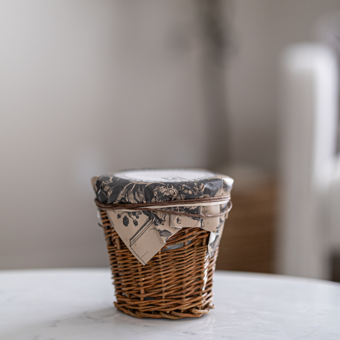 Woven candle from Porch View Home by Luxe B Co, featuring a rustic design perfect for cozy home decor.