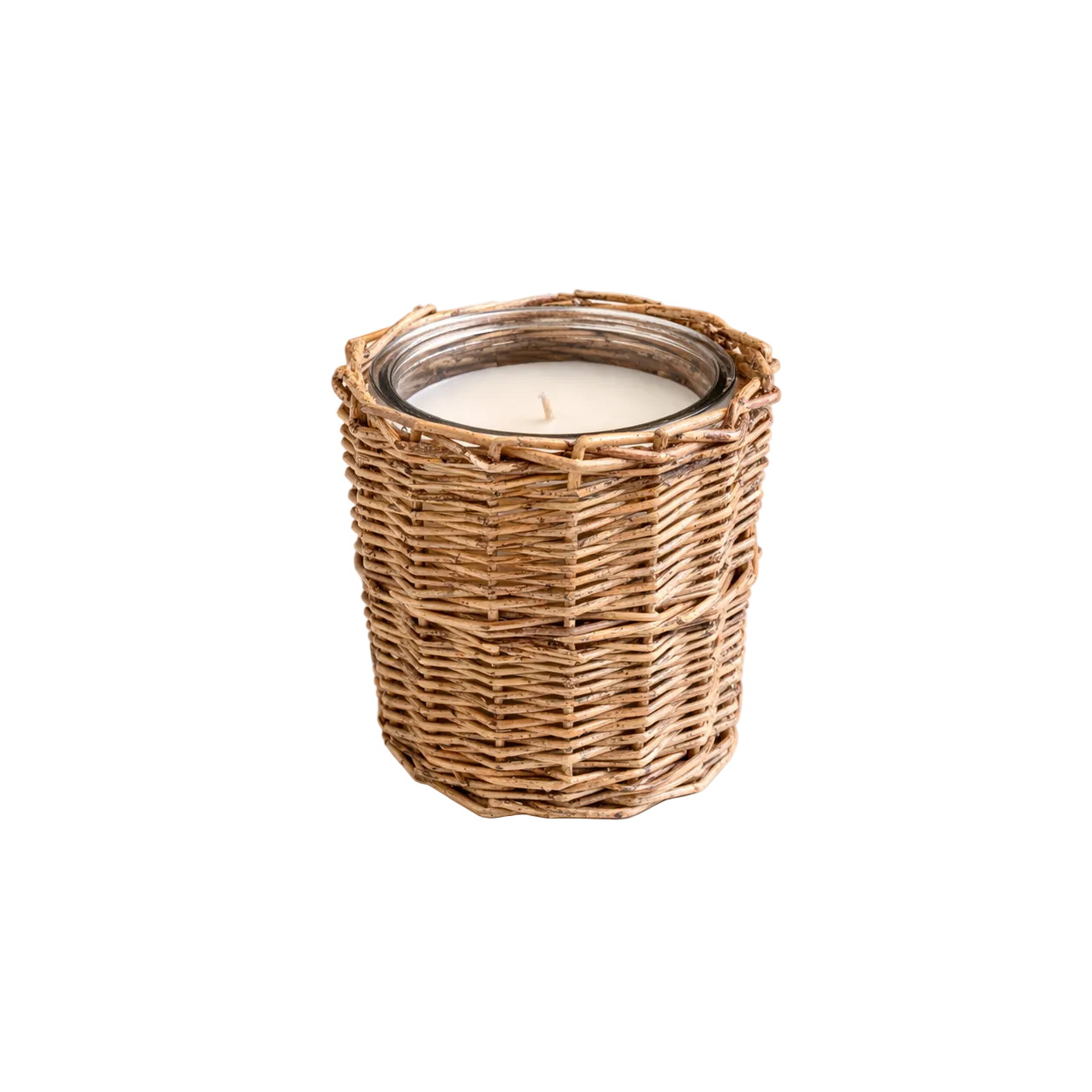 Luxe B Co Porch View Home woven candle in a cozy woven holder, perfect for warm, inviting home decor.