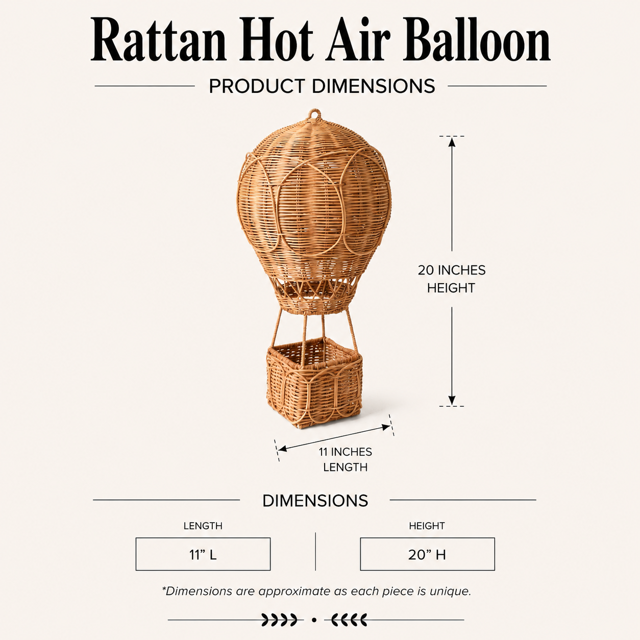 Rattan Hot Air Balloon By Luxe B Co.