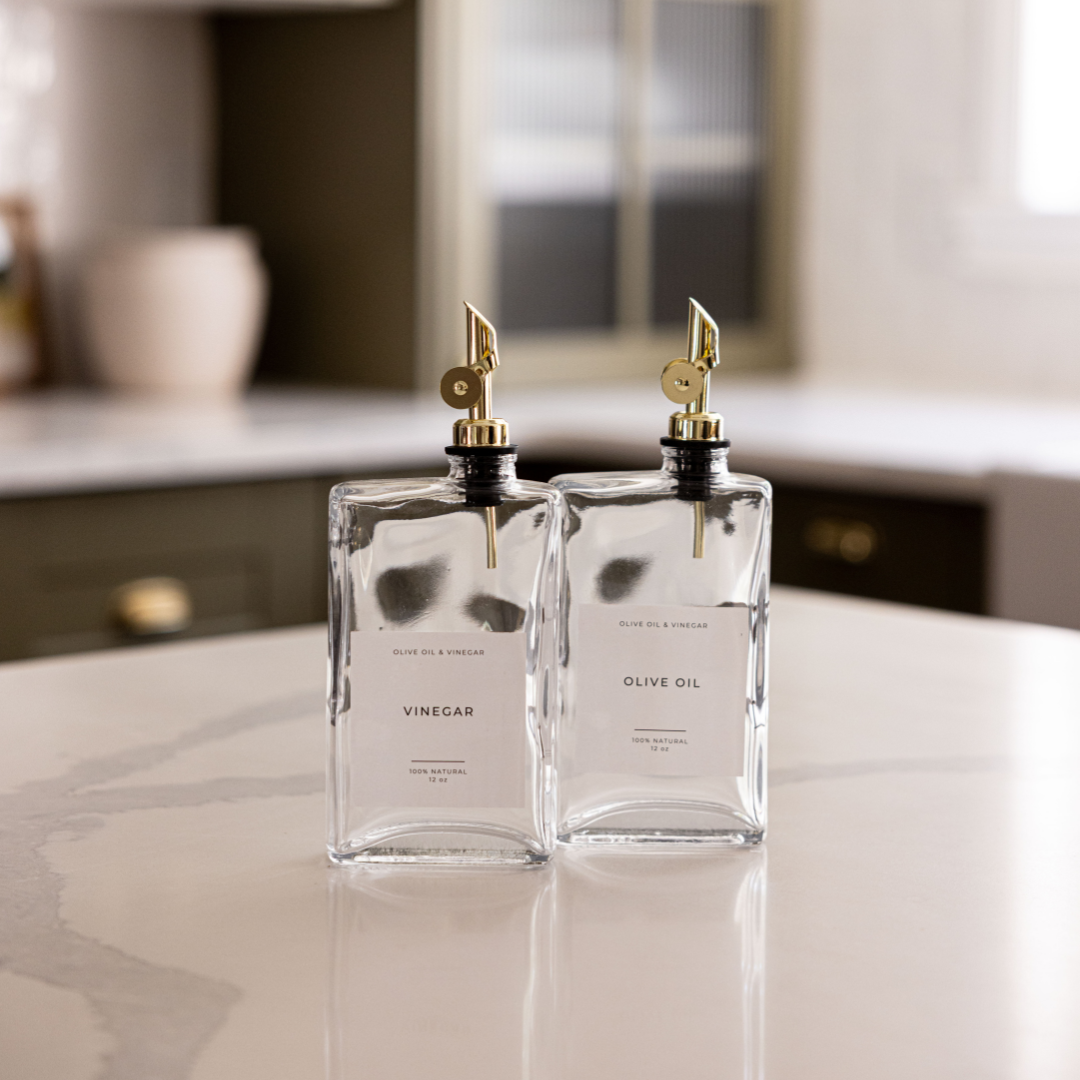Rectangle Olive Oil & Vinegar Dispenser Bottles | By Luxe B Co.