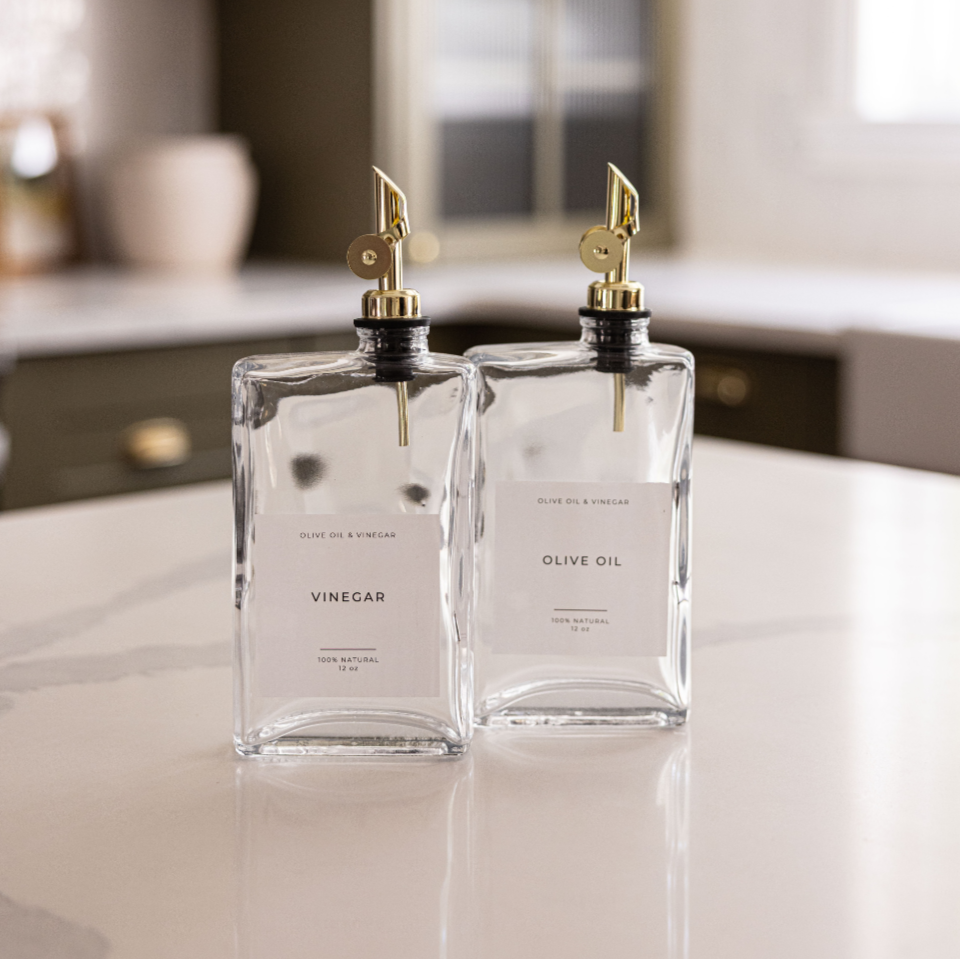 Rectangle Olive Oil & Vinegar Dispenser Bottles