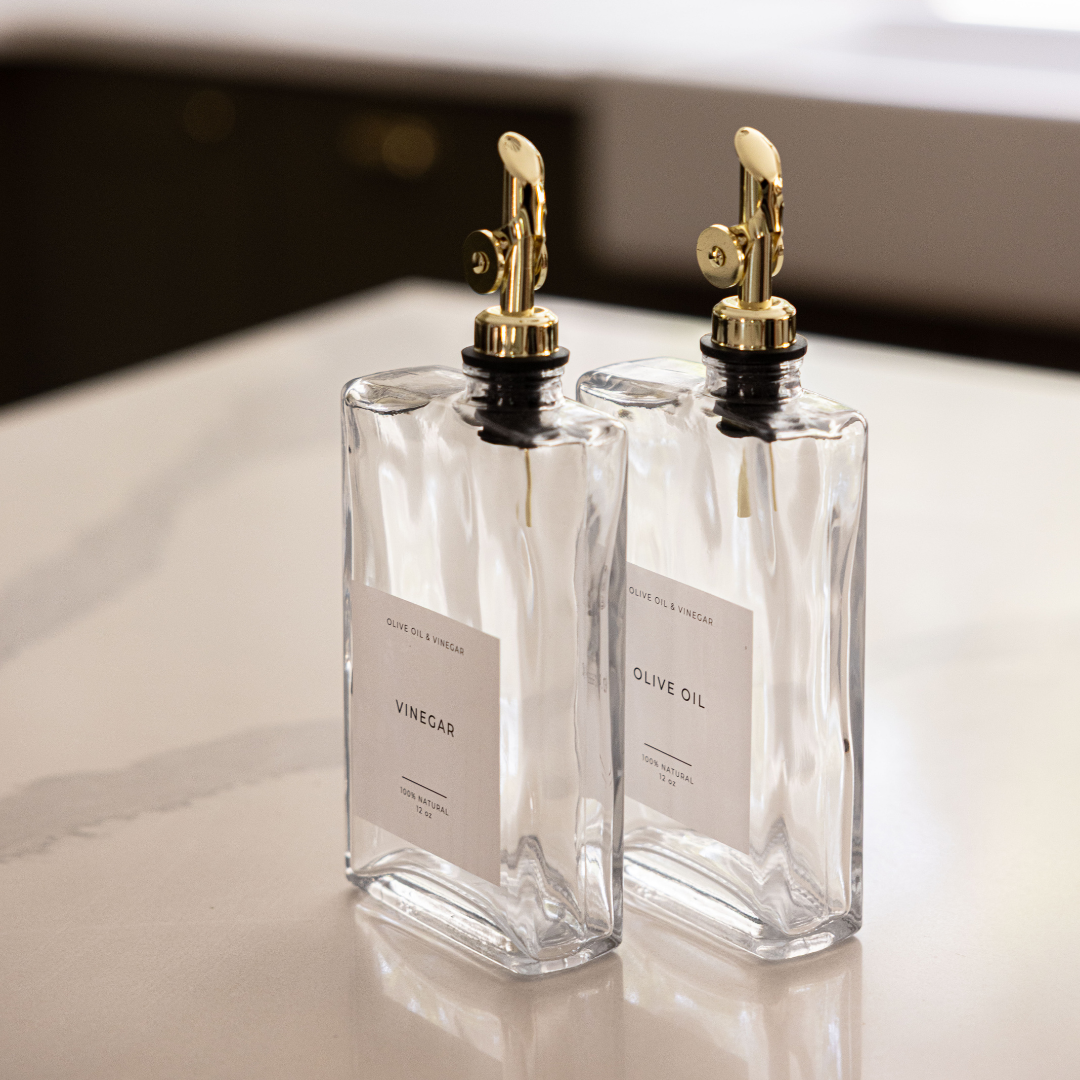 Rectangle Olive Oil & Vinegar Dispenser Bottles | By Luxe B Co.