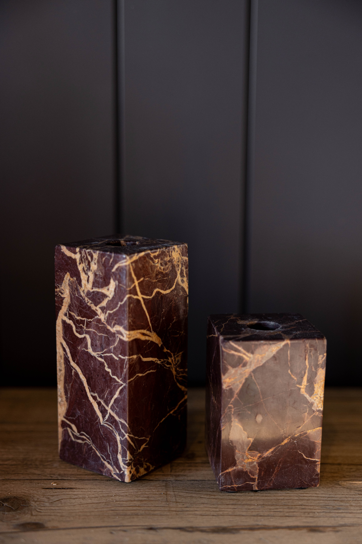 Red Levanto Marble Candle Holder | By Luxe B Co.