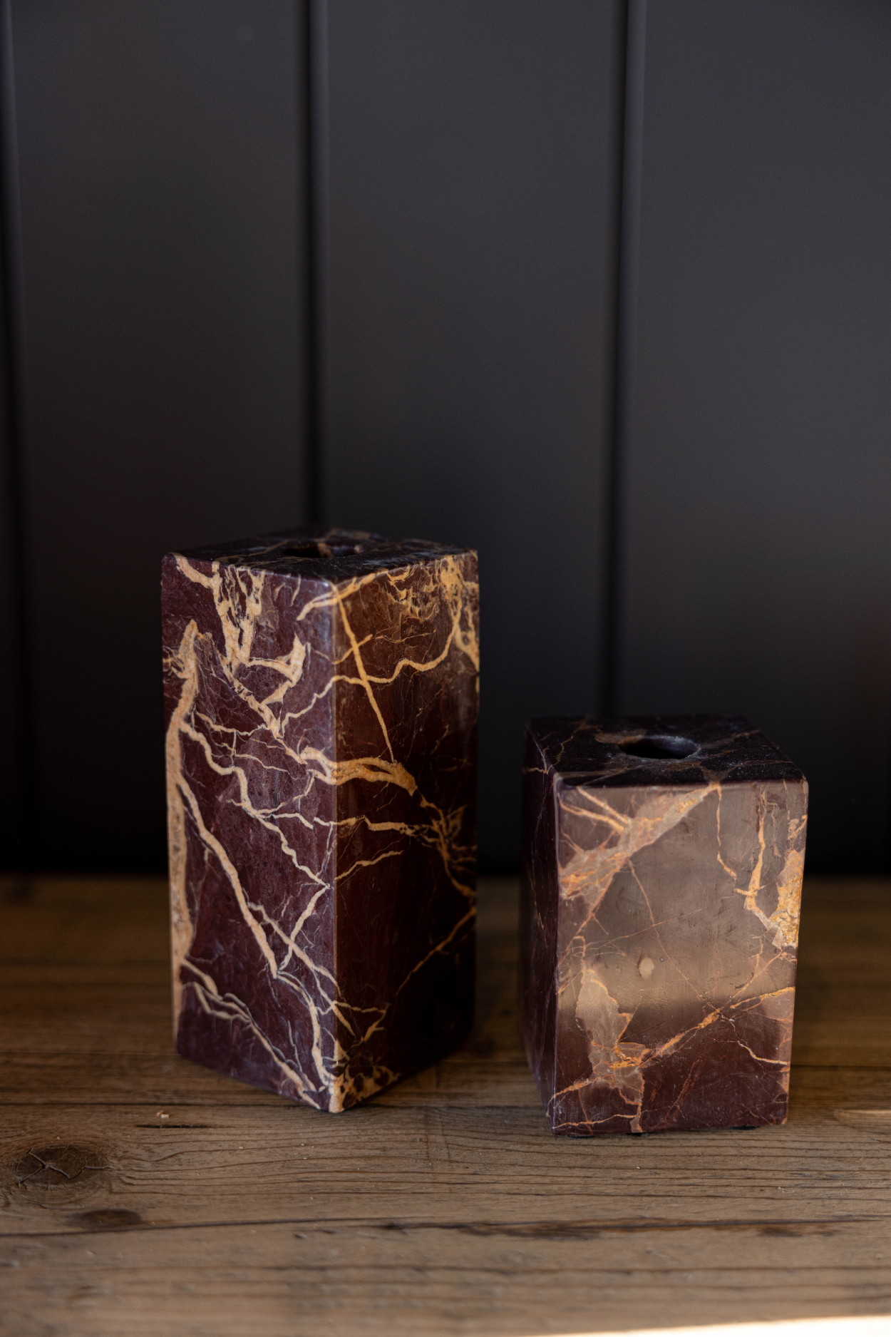 Red Levanto Marble Candle Holder | By Luxe B Co.