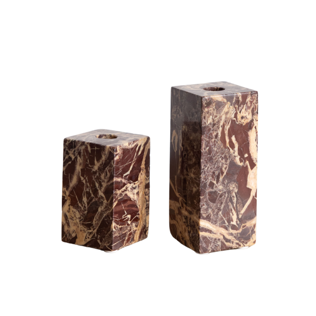 Red Levanto Taper Candle Holder By Luxe B Co.