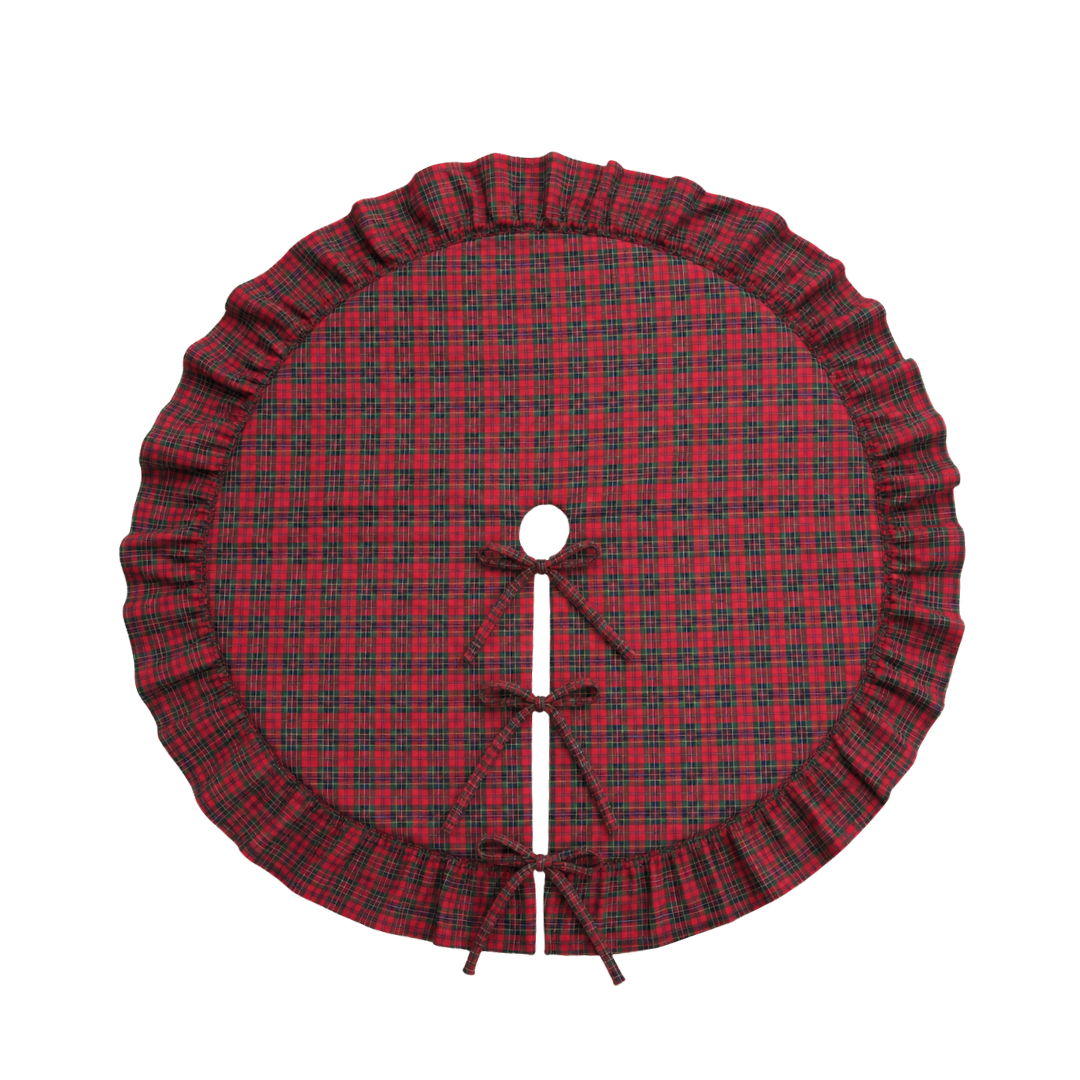 Red Plaid Ruffle Tree Skirt By Luxe B Co. 