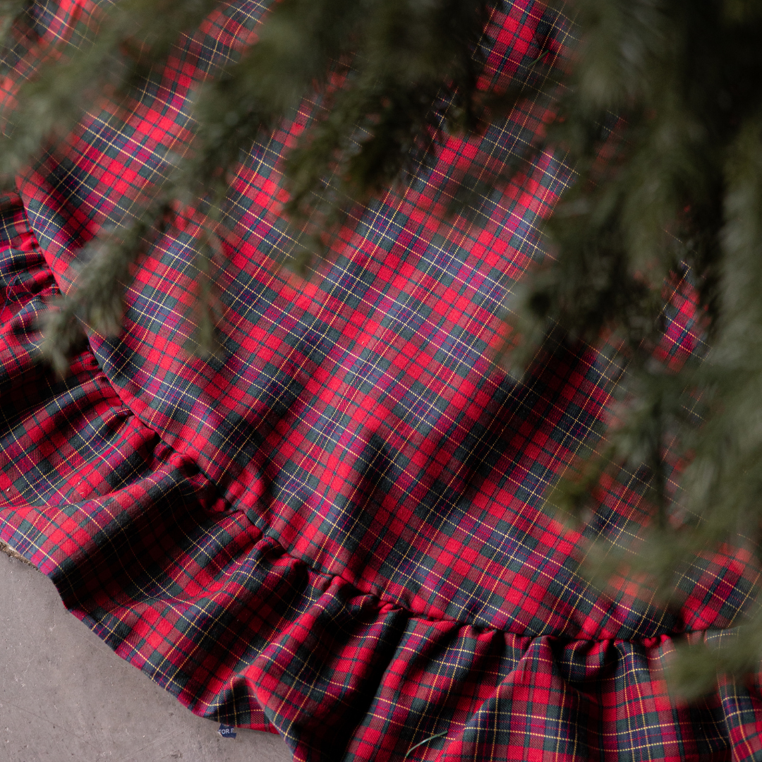 Red Plaid Ruffle Tree Skirt By Luxe B Co. 