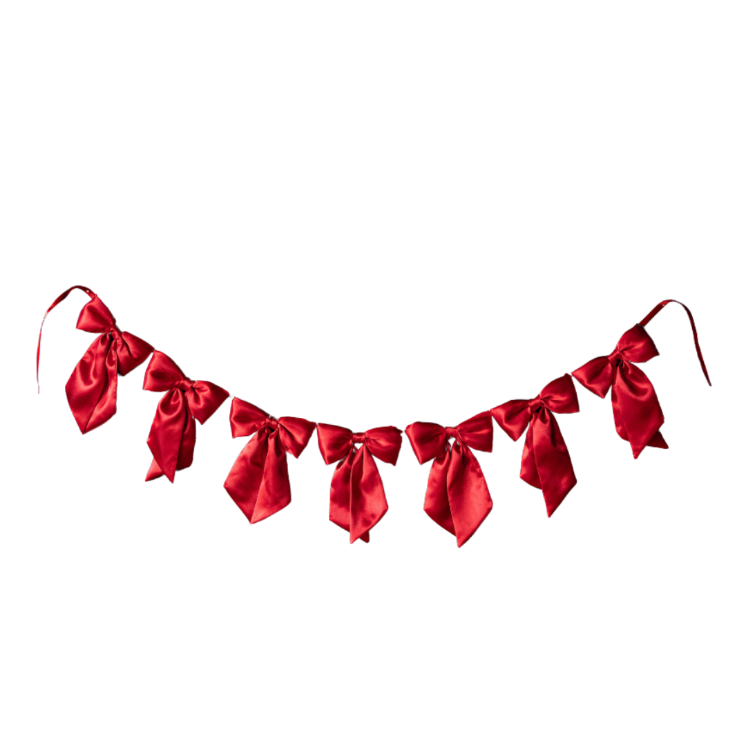 Red Satin Bow Garland | By Luxe B Co.