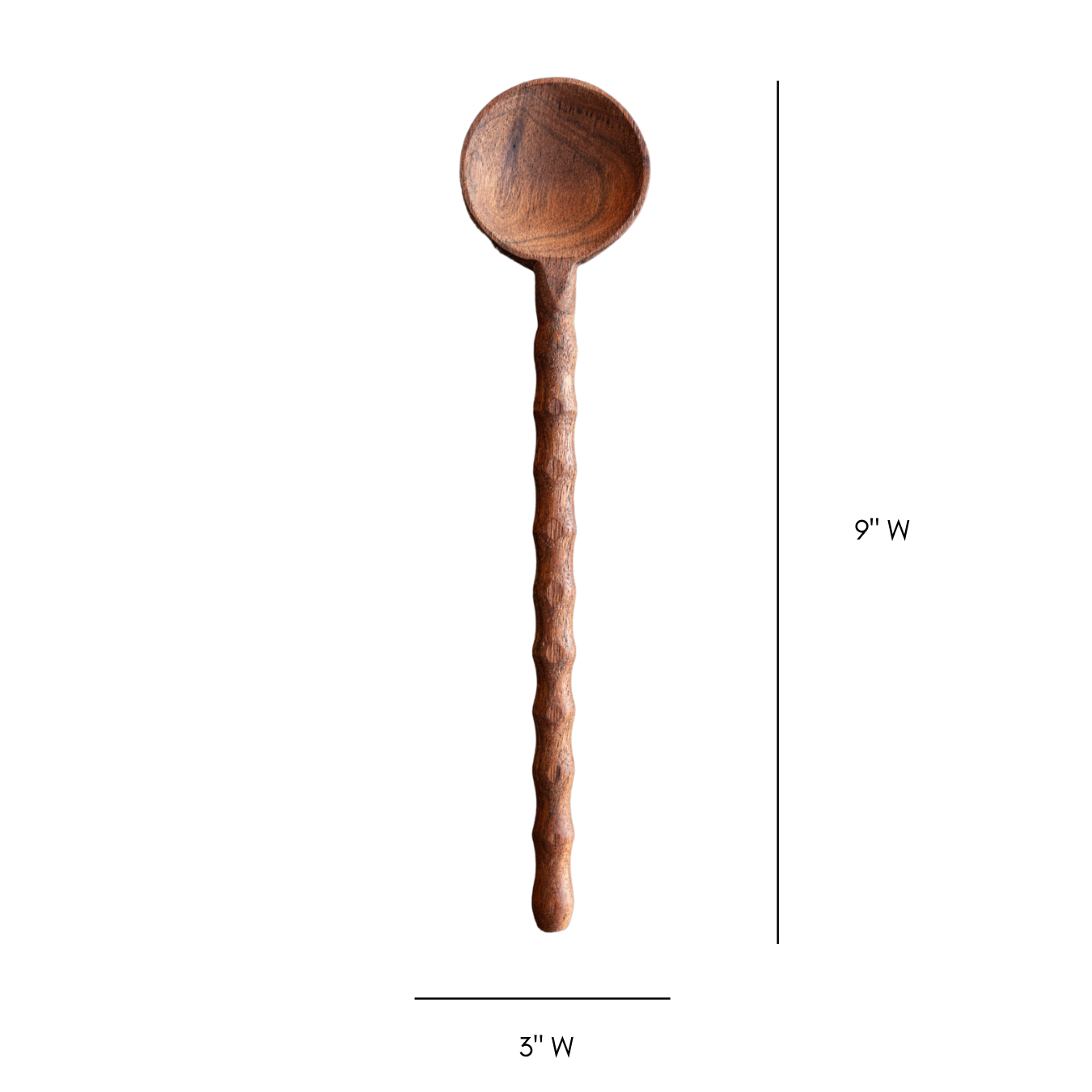 Ribbed mango wood kitchen spoon by Luxe B Co, used as salad servers, with textured ribbed surface and natural wood finish.