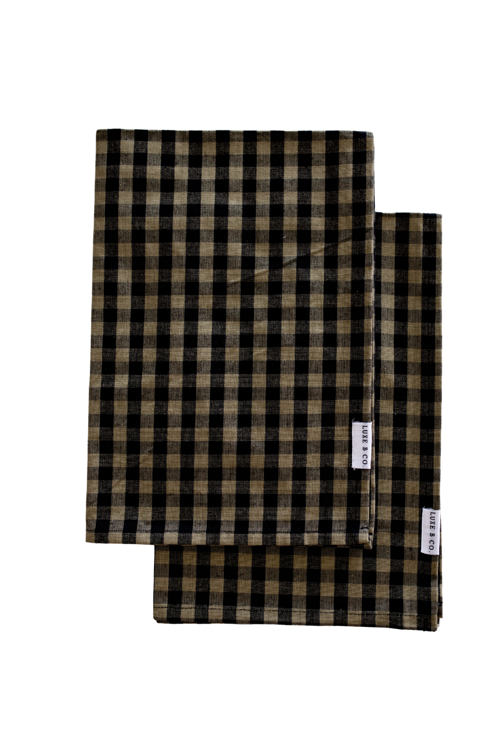 Olive Green Gingham Kitchen Dish Towel - Luxe B Co