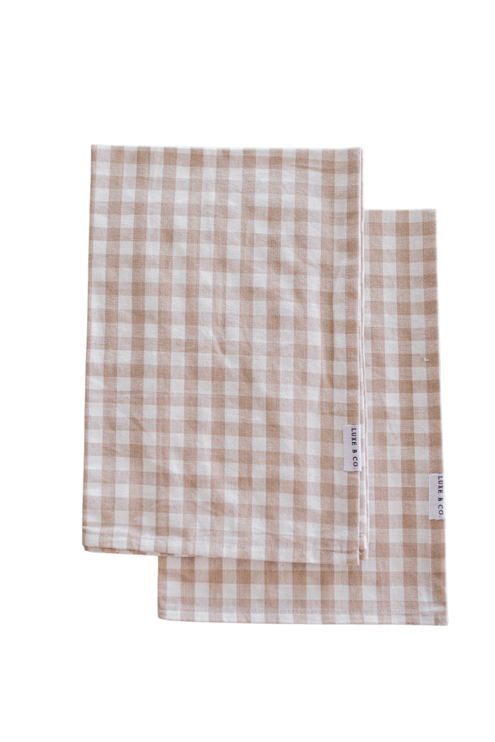 Beige Gingham Kitchen Dish Towel - Luxe B Co
