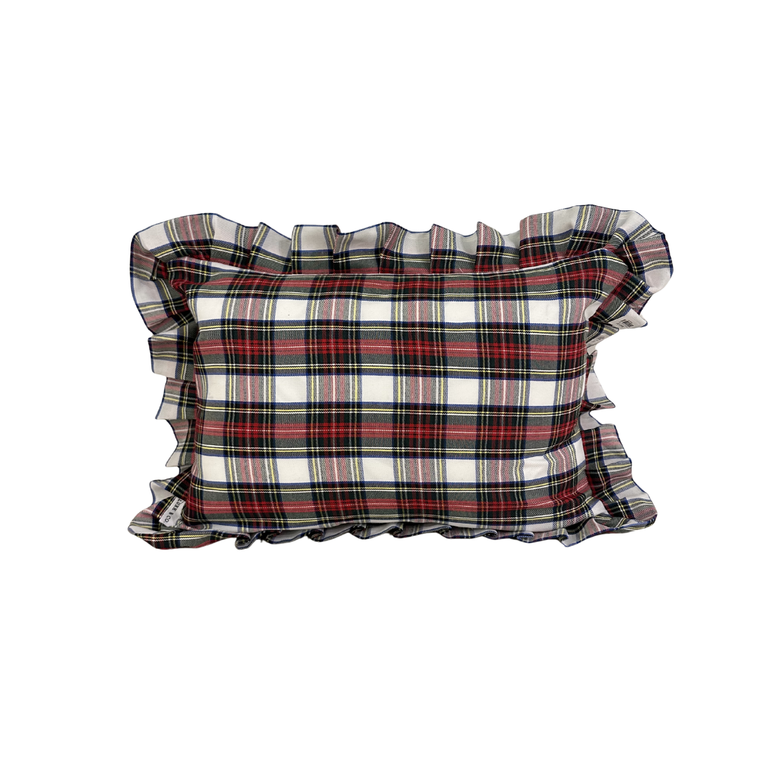 Ruffle Lumbar Pillow Sham Holiday Plaid By Luxe B Co. 