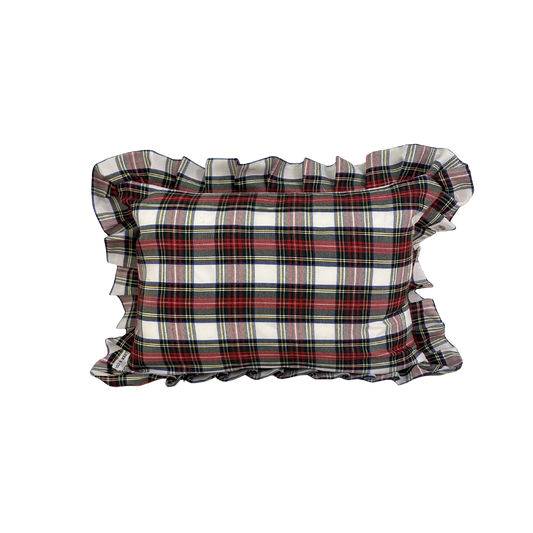 Ruffle Lumbar Pillow Sham Holiday Plaid By Luxe B Co. 